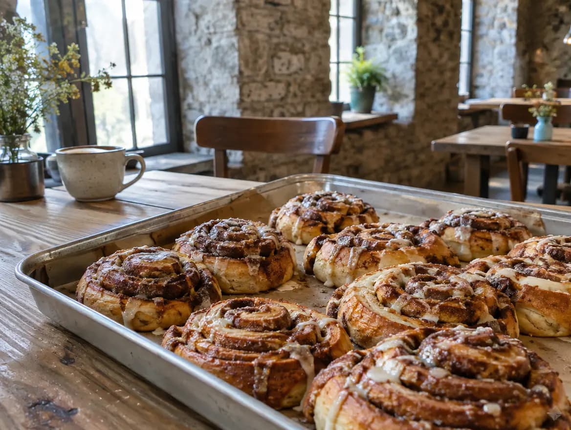 Cinnamon rolly chladnoucí na plechu