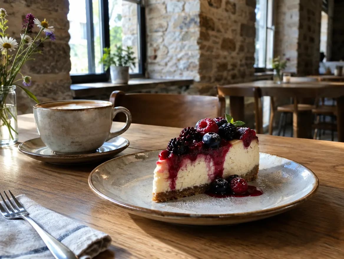 Domácí cheesecake s lesním ovocem