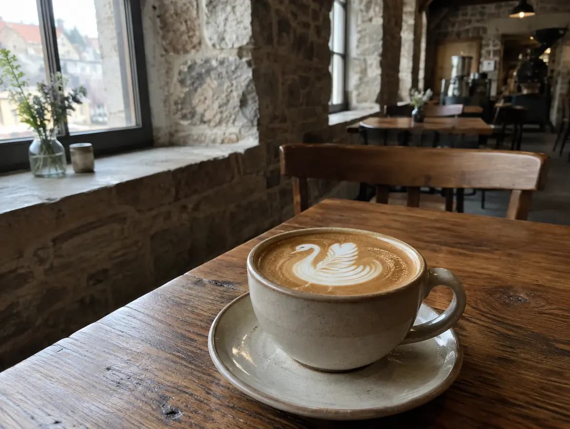 Labuť latte art
